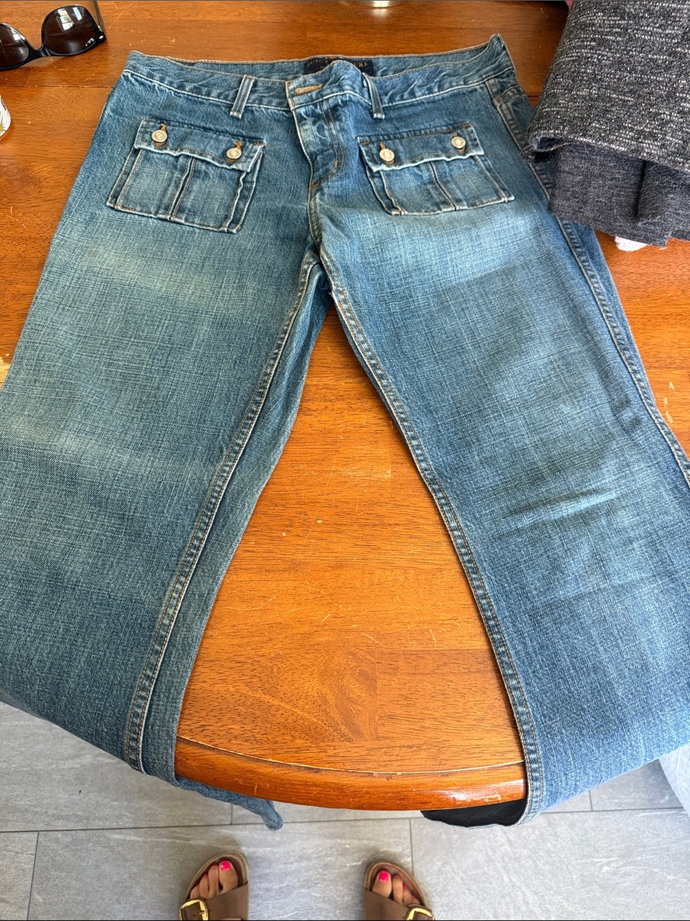 Juicy Couture Blue Boot Cut Jeans with Front Patch Pockets